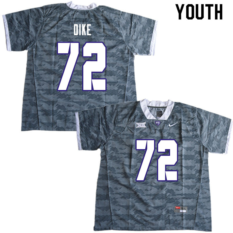 Youth #72 Kris Dike TCU Horned Frogs College Football Jerseys Sale-Gray - Click Image to Close